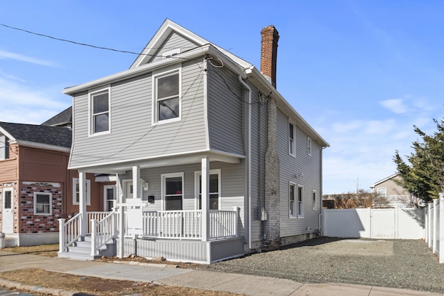 view of front of property with a porch