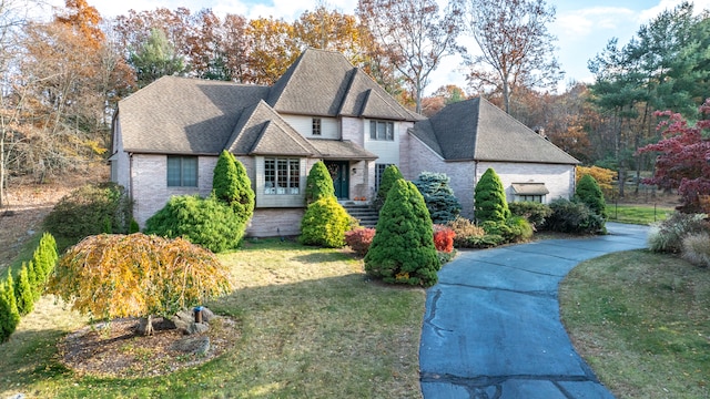 view of front facade with a front lawn