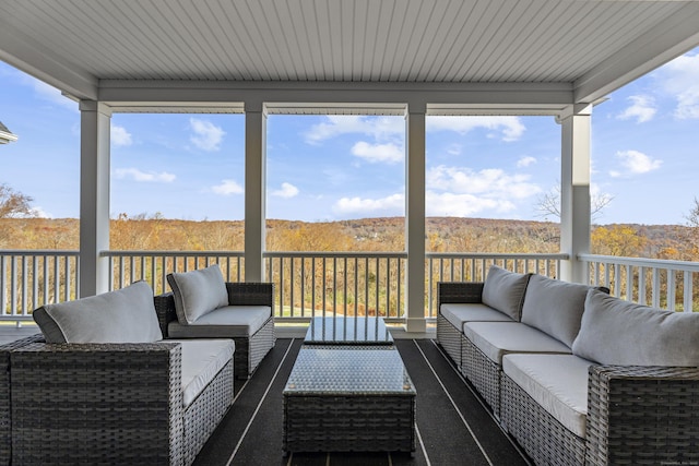 167 Willow Creek Estates Dr, Southbury, CT 06488 - sunroom featuring an outdoor living space and plenty of natural light
