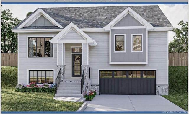 view of front facade with a garage