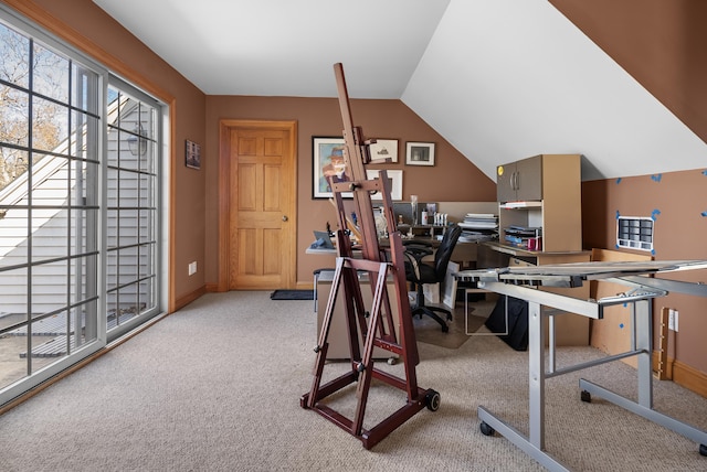 18 Eastern Ln, New Milford, CT 06776 - carpeted office space with baseboards and lofted ceiling