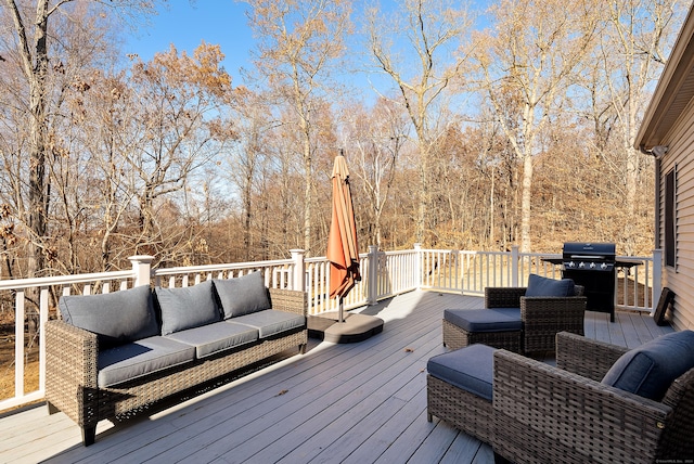 18 Eastern Ln, New Milford, CT 06776 - wooden deck featuring outdoor lounge area and grilling area