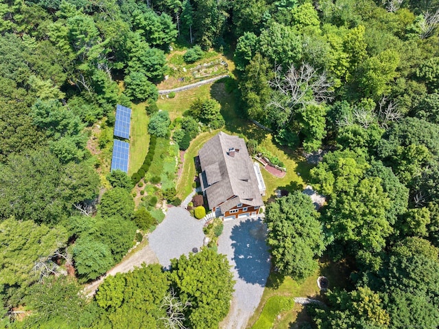 bird's eye view with a forest view