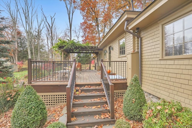 deck with a pergola