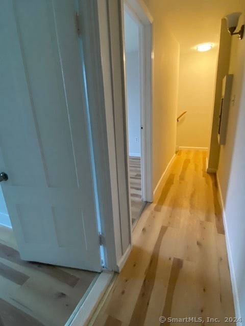 hall featuring light hardwood / wood-style flooring