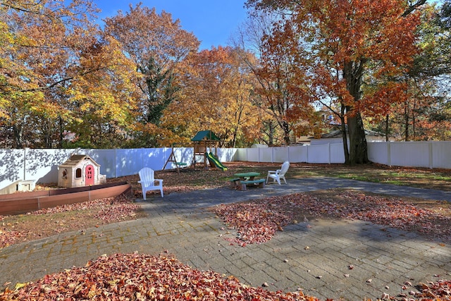 view of patio / terrace with a playground