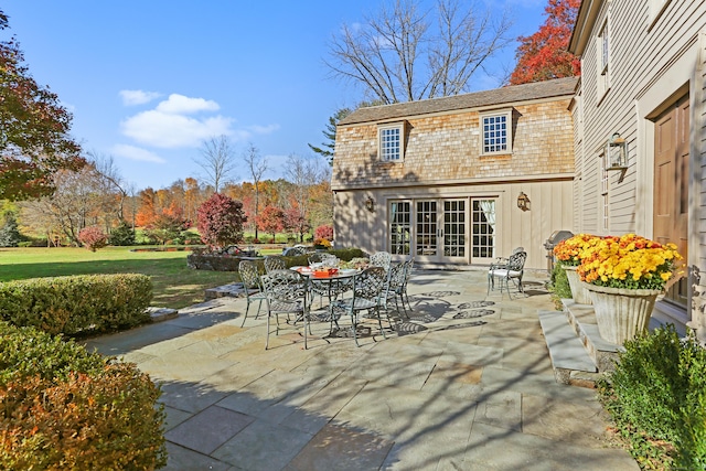 view of patio featuring french doors