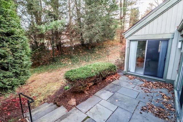 view of yard featuring a patio