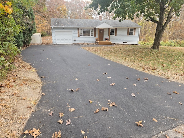 single story home with a garage