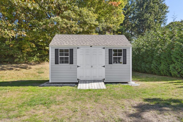 view of shed