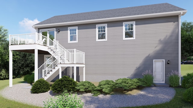 Putnam Rd, Plainfield, CT 06374 - back of house with a deck and stairway