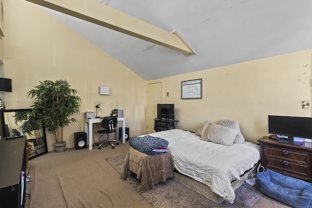 30 Merwin St Unit 6, Norwalk, CT 06850 - bedroom with carpet flooring, a desk, and vaulted ceiling