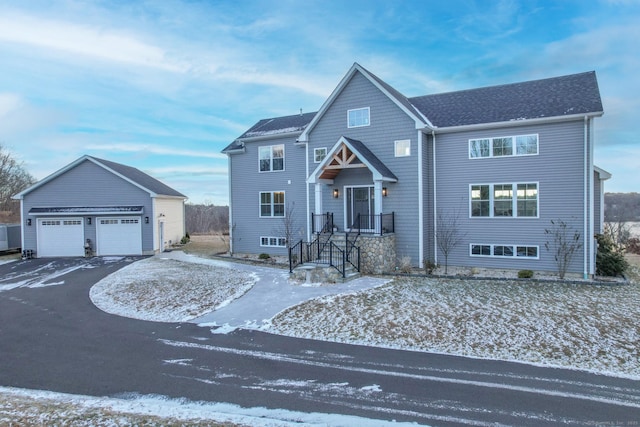 view of front property with a garage