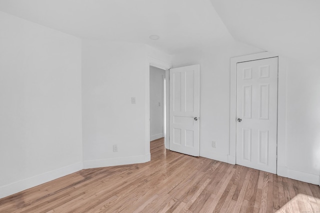 unfurnished bedroom featuring light hardwood / wood-style flooring