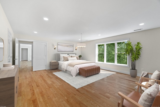 bedroom featuring light hardwood / wood-style flooring