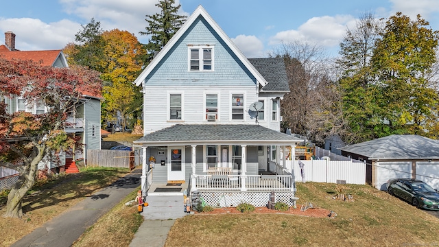 view of front of house featuring a front yard and a porch