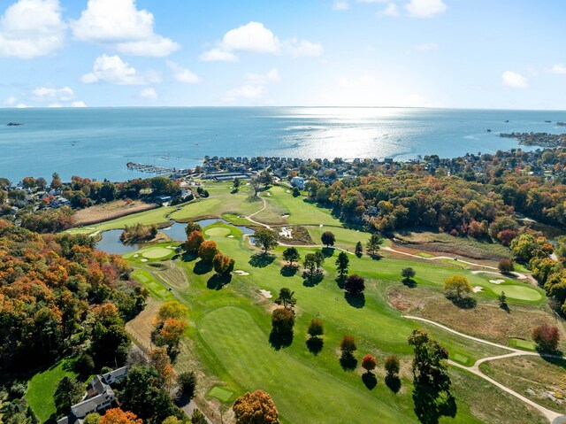 10 Island View Ave, Branford, CT 06405 - drone / aerial view featuring golf course view and a water view