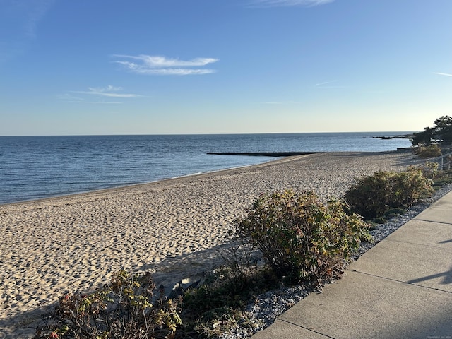 view of water feature with a view of the beach