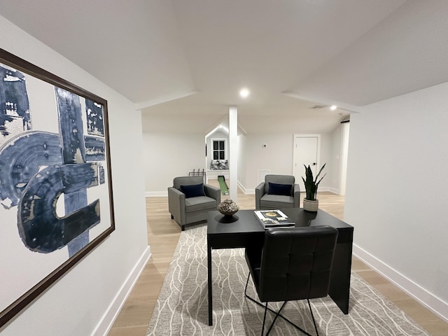 office featuring light hardwood / wood-style flooring