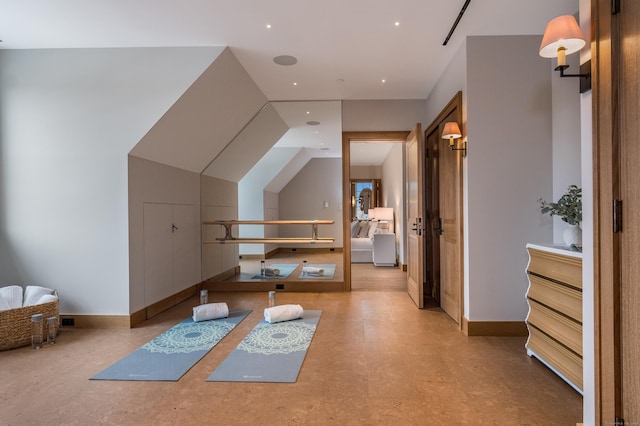 bonus room featuring lofted ceiling