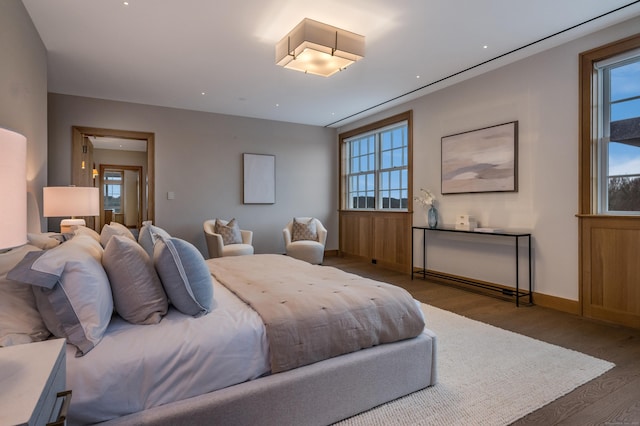 bedroom featuring dark wood-type flooring