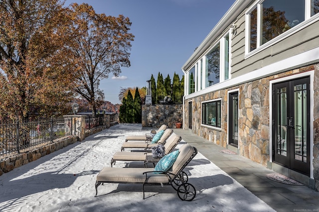 view of patio / terrace featuring french doors