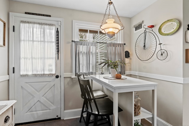 view of tiled dining area