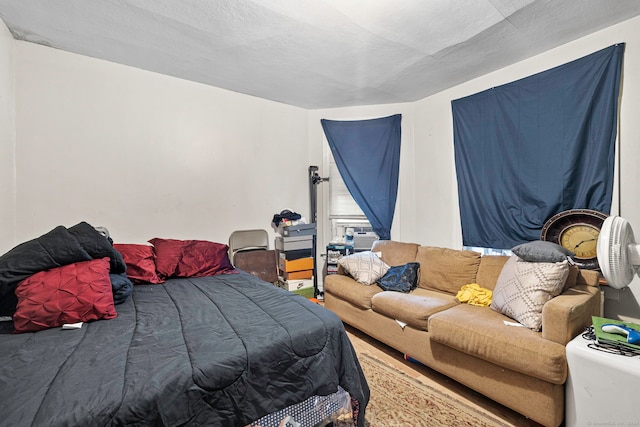 bedroom featuring a textured ceiling