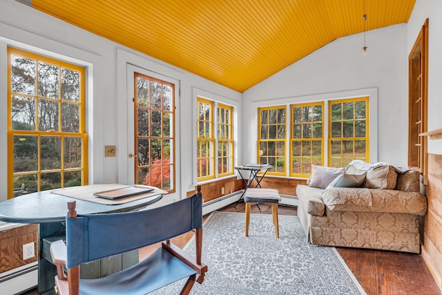 sunroom featuring baseboard heating