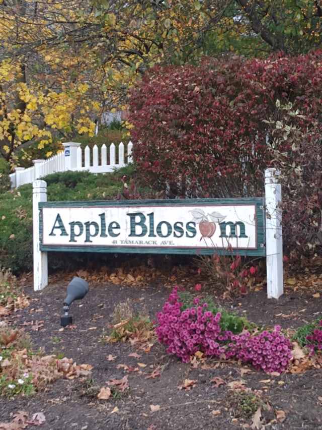 view of community sign