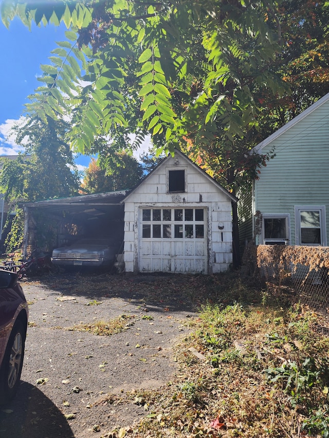 view of garage