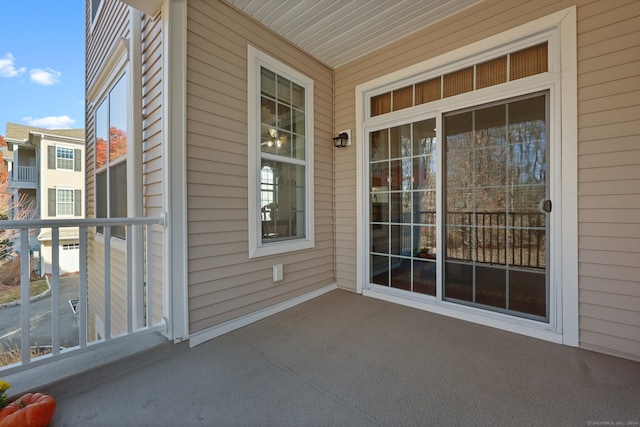 view of patio with a balcony