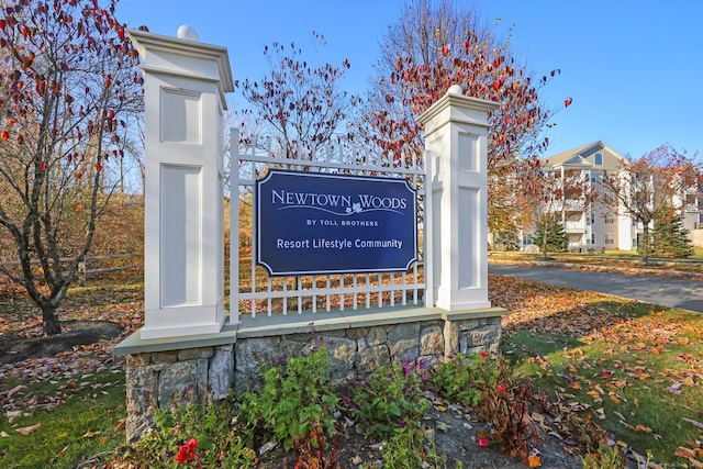 view of community sign