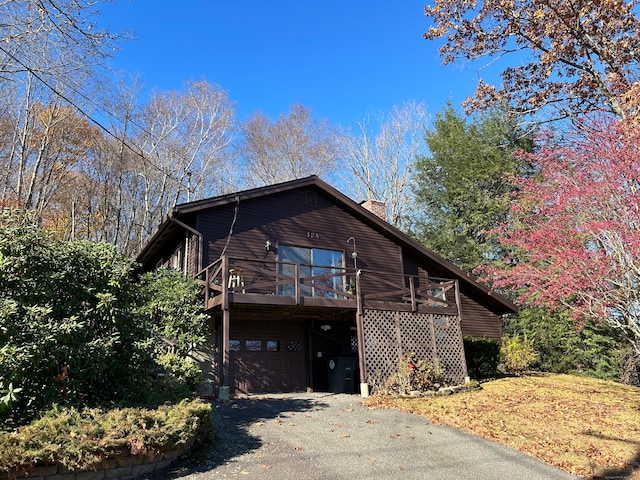 view of front property with a garage