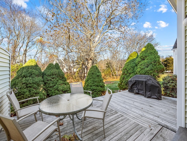 deck with area for grilling