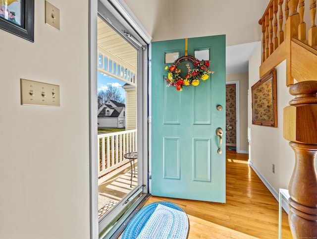 foyer featuring hardwood / wood-style floors