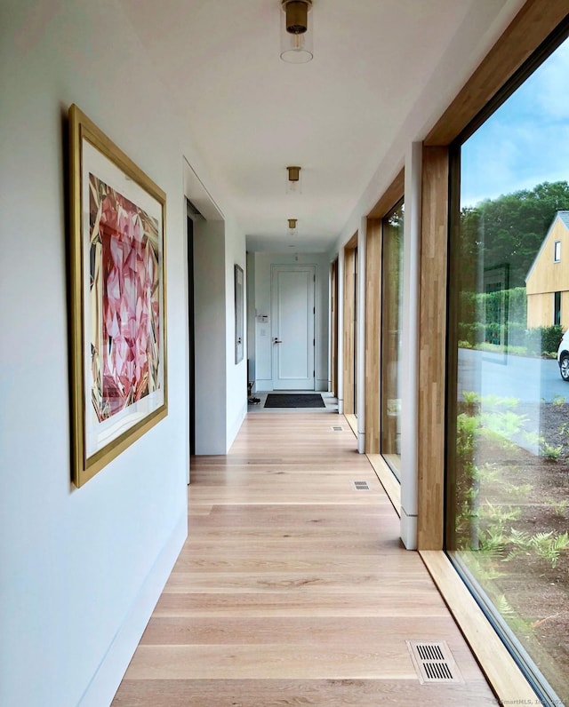 corridor featuring light hardwood / wood-style flooring