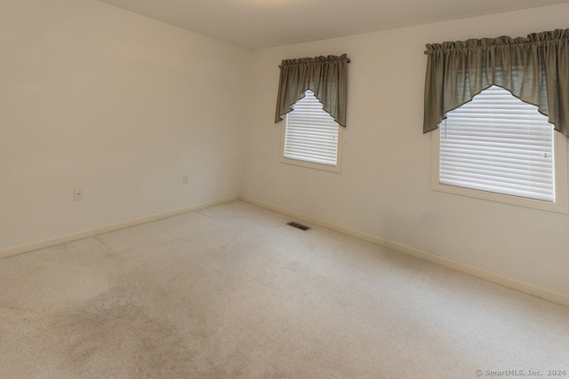 unfurnished room featuring light carpet and a wealth of natural light