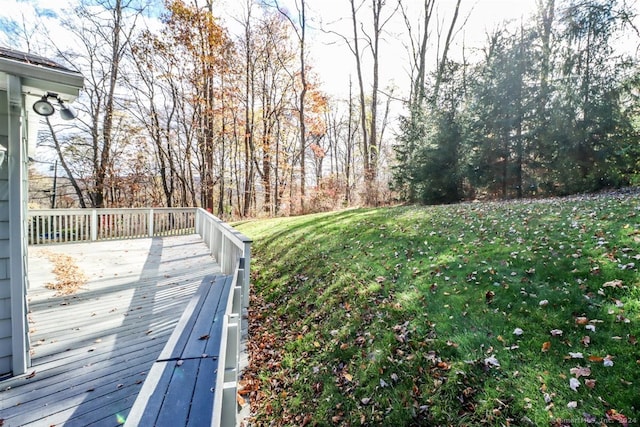 view of yard with a deck