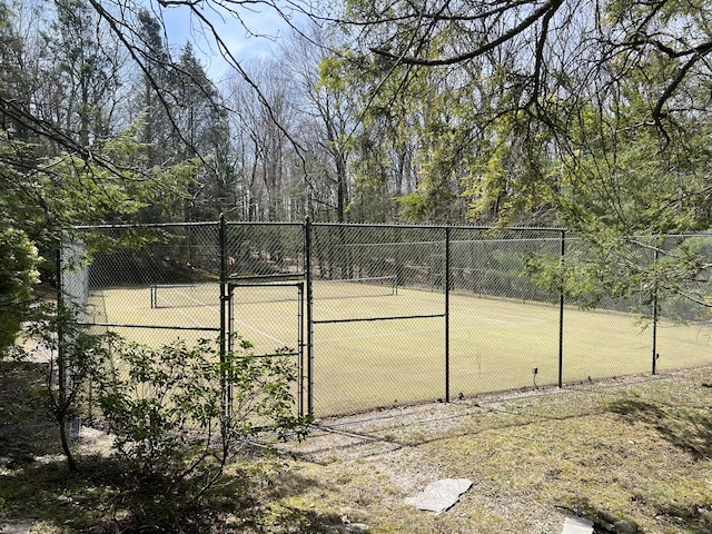 11 Ravenrock Rd, Roxbury, CT 06783 - view of tennis court featuring a gate and fence