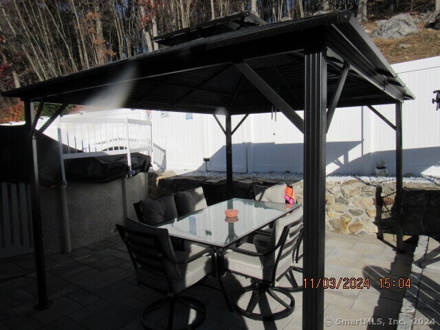 view of patio with a gazebo