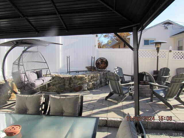 view of patio / terrace with a gazebo