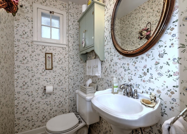 bathroom with sink and toilet