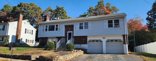 split foyer home with a garage