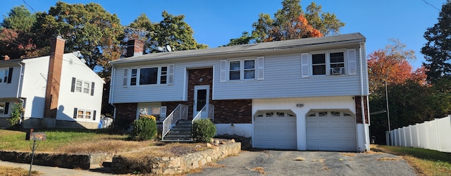 split foyer home with a garage