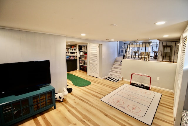 interior space featuring wood-type flooring