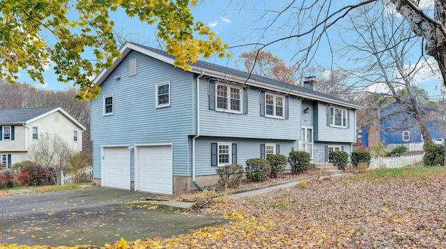 bi-level home with a garage