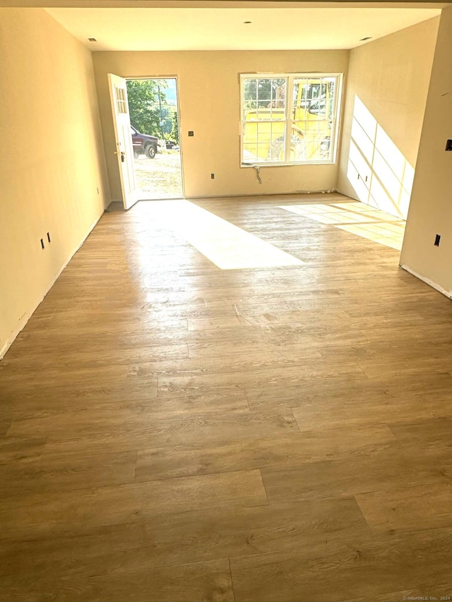 spare room with light hardwood / wood-style flooring