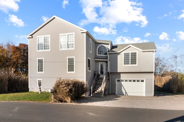 view of property featuring a garage