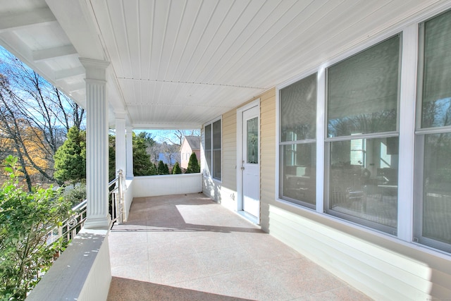 view of patio featuring covered porch